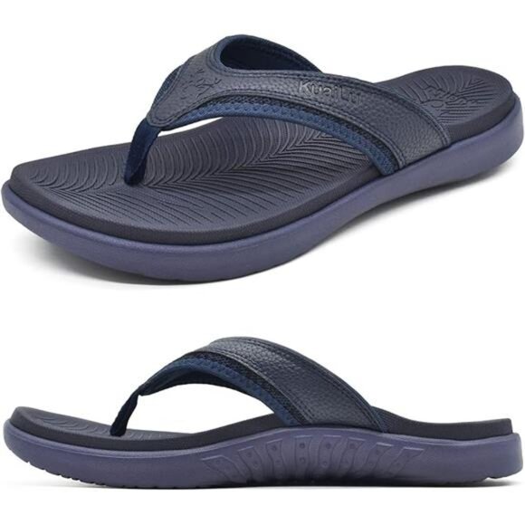 Mens Sport Flip Flops Orthotic Thong Sandals with Plantar Fasciitis Arch Support